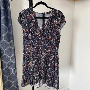 Large J. Crew Floral Mini Dress - Navy and Multicolor